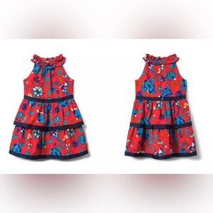 Janie and Jack Red Floral Sleeveless Tiered Dress 5